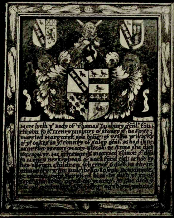 Memorial to Thomas Bunbury in Stoke (Stoak) Church
