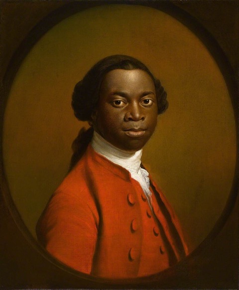 This portrait by Joshua Reynolds is said to be of Olaudah Equiano but I am unsure if this is bona fide.