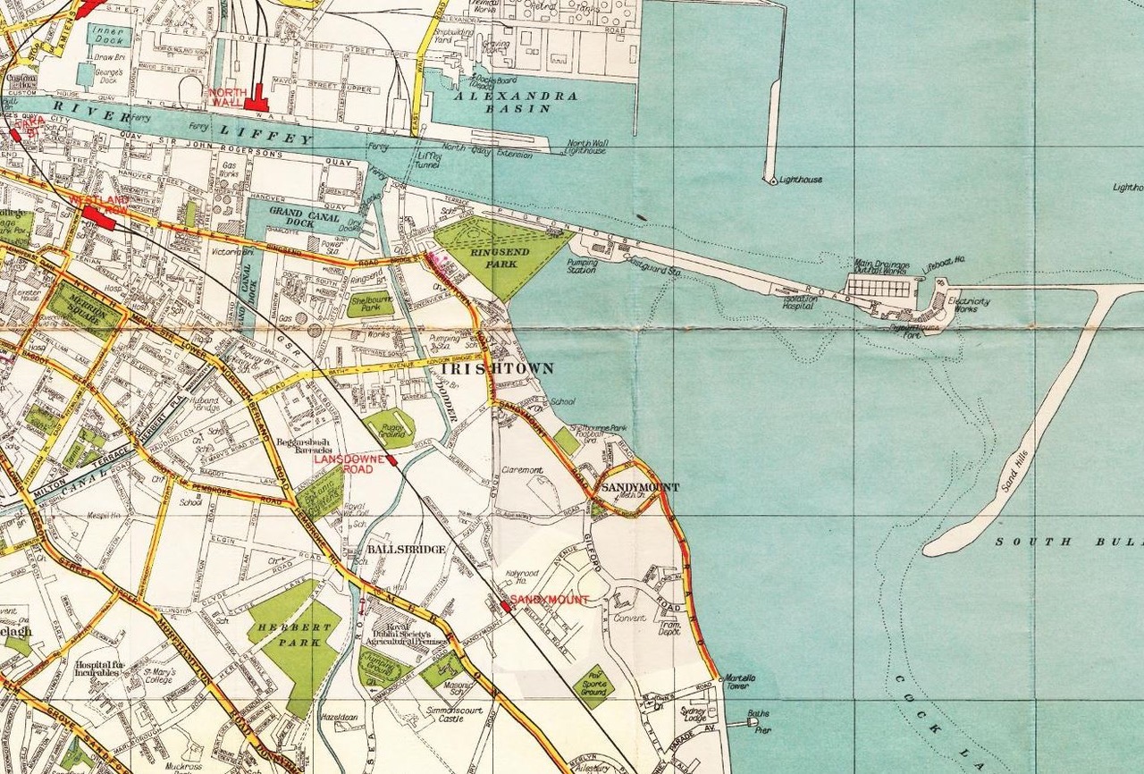 Map of Ringsend and Irishtown from 1935